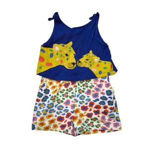 Mini Boden Multi Leopard Big Appliqué Romper 3-4Y